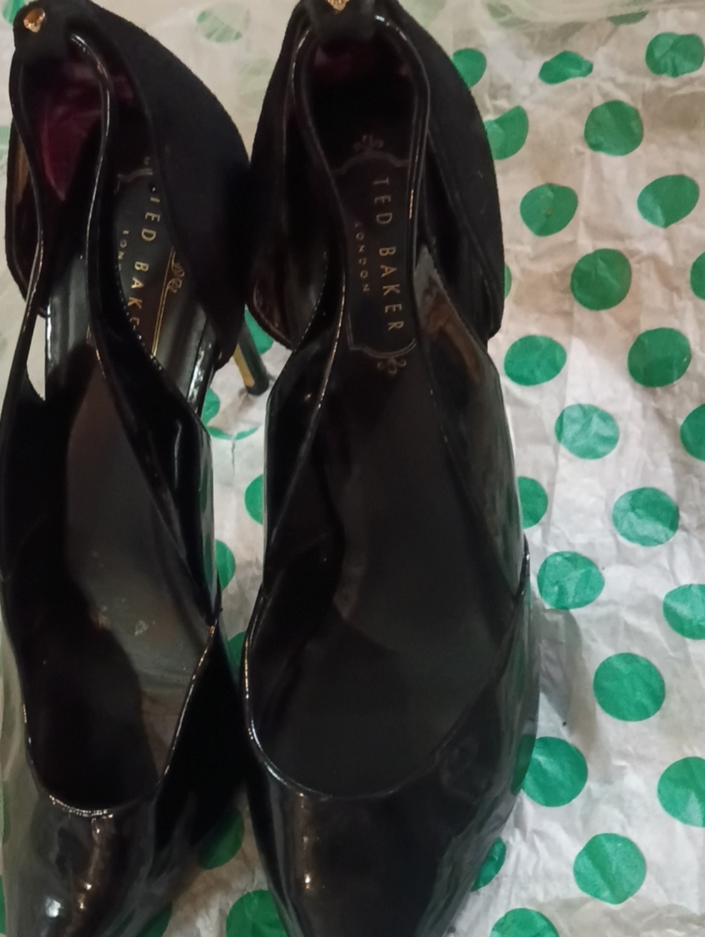 Ted Baker Black Patent Pointed-Toe Stiletto Heels